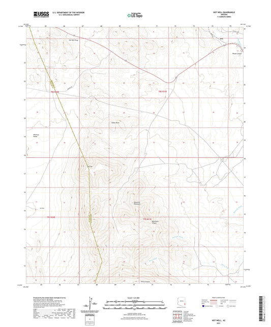 Hot Well Arizona US Topo Map Image