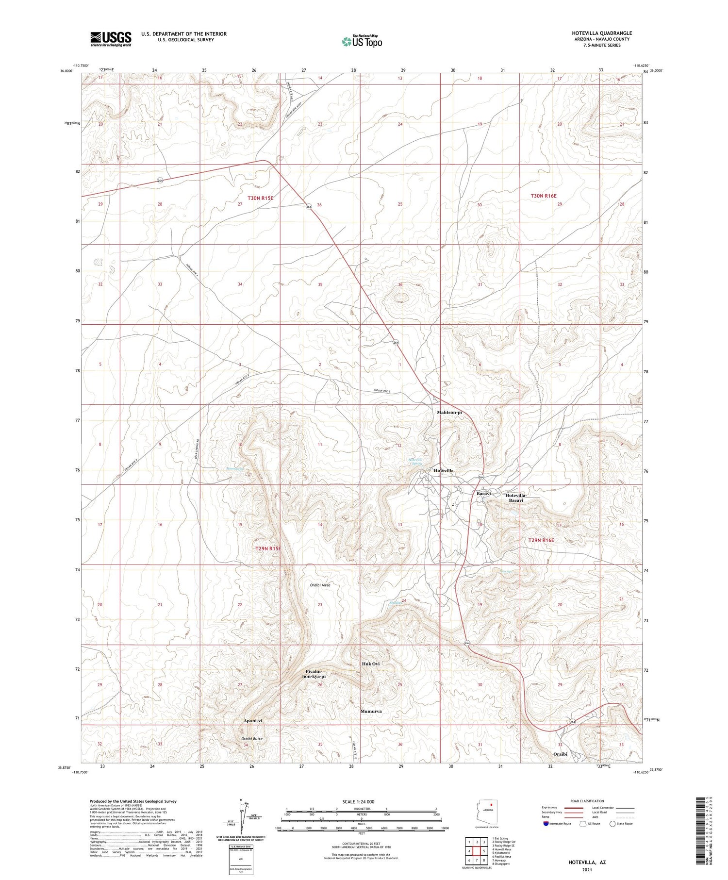 Hotevilla Arizona US Topo Map Image