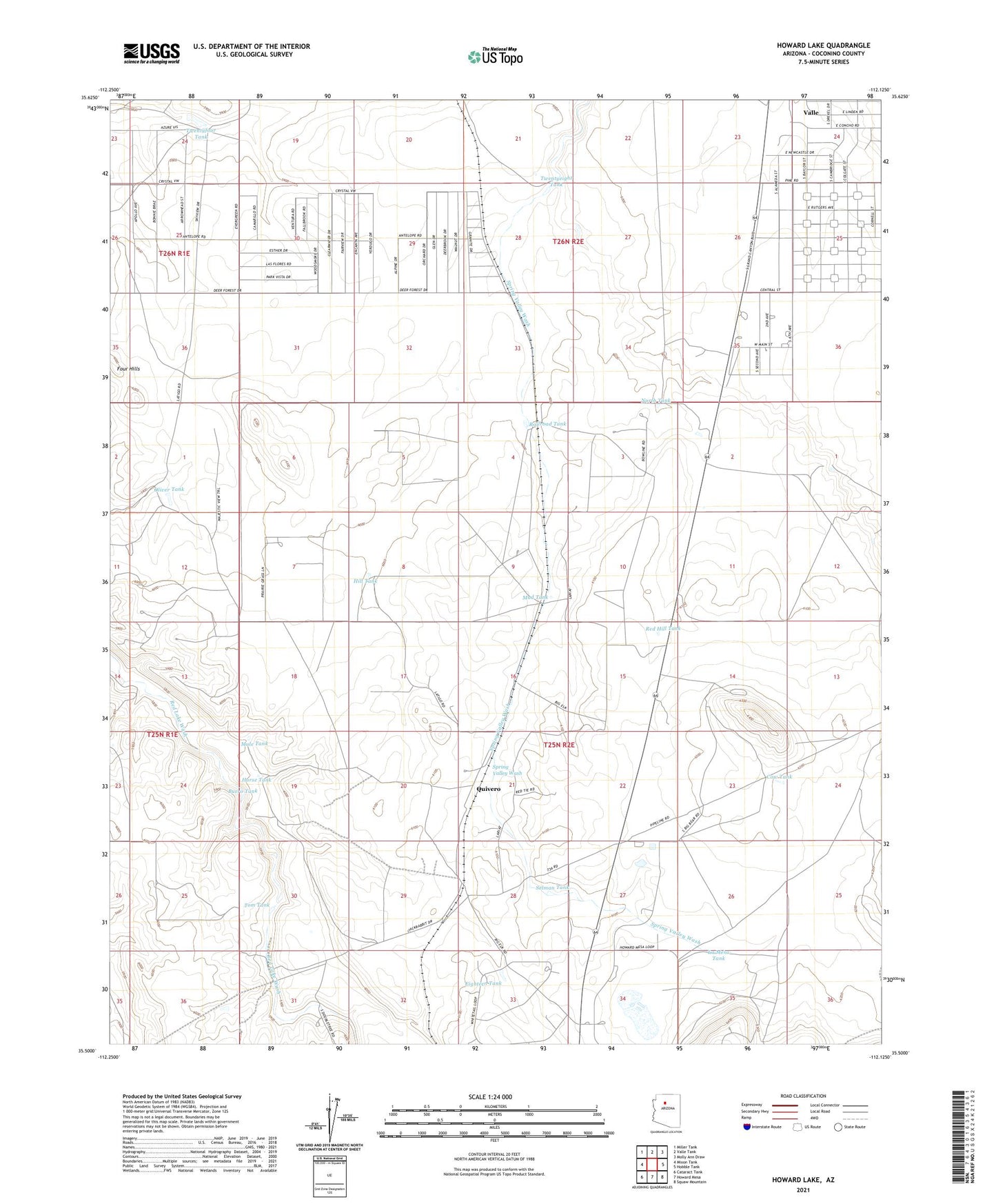 Howard Lake Arizona US Topo Map Image