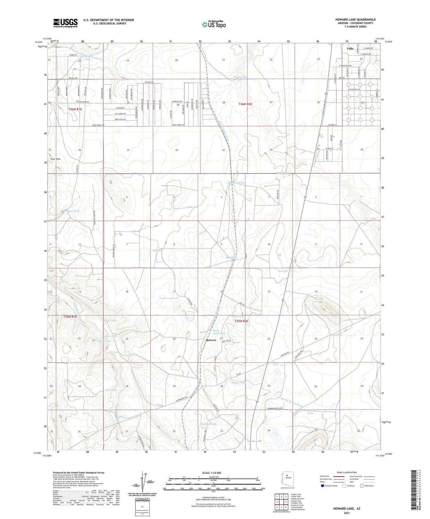 Howard Lake Arizona US Topo Map Image