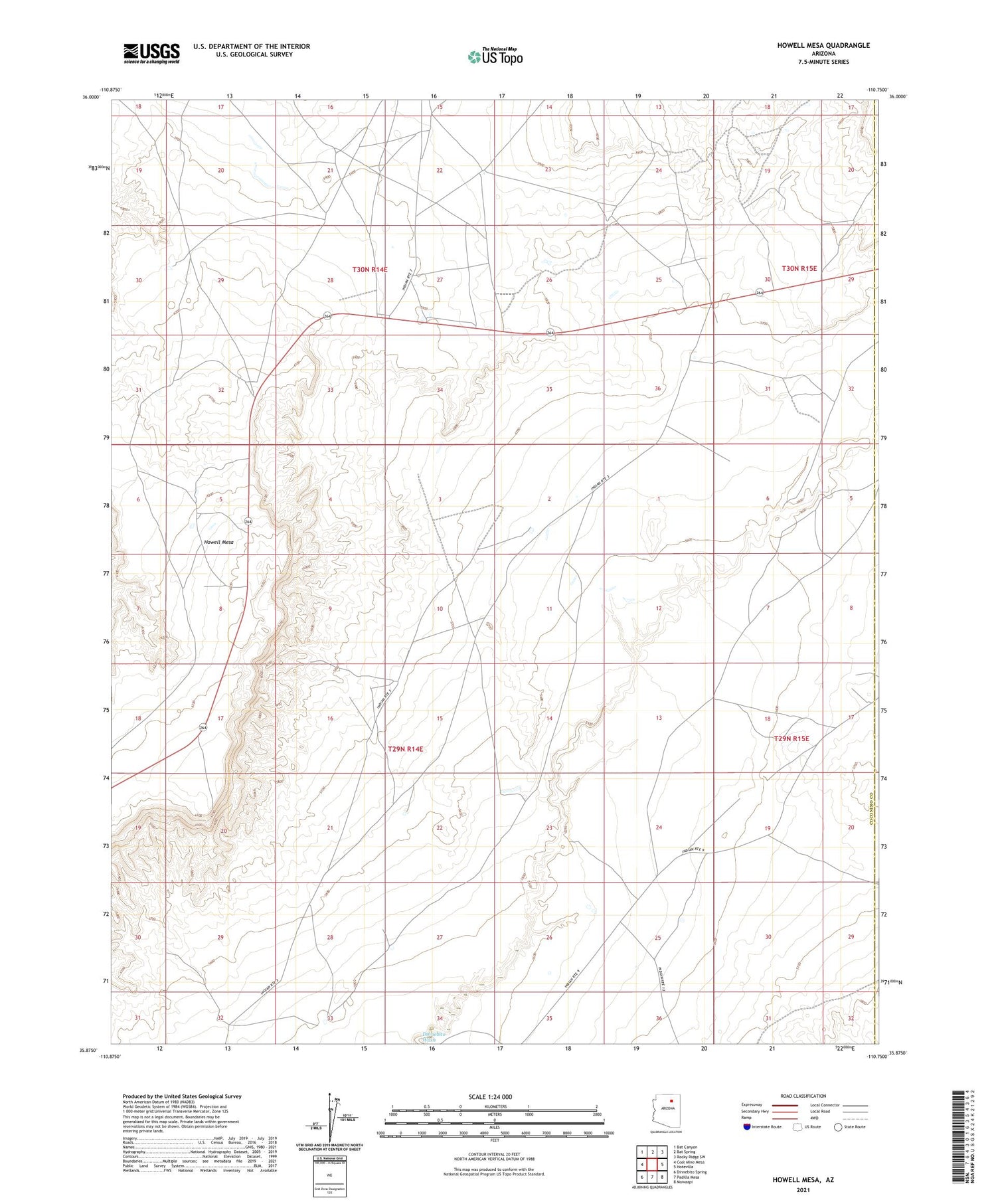 Howell Mesa Arizona US Topo Map Image