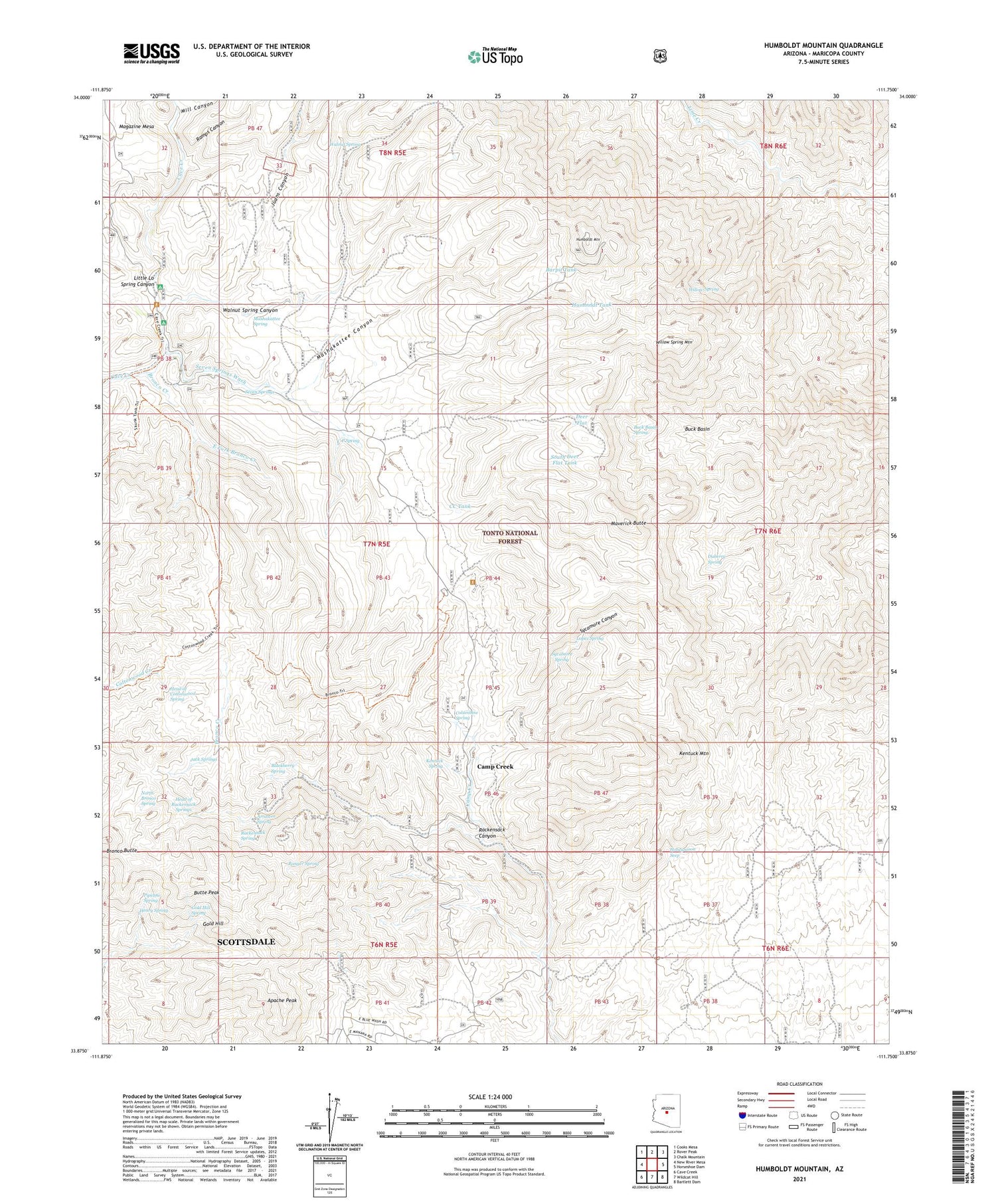 Humboldt Mountain Arizona US Topo Map Image