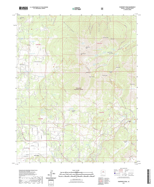 Humphreys Peak Arizona US Topo Map Image