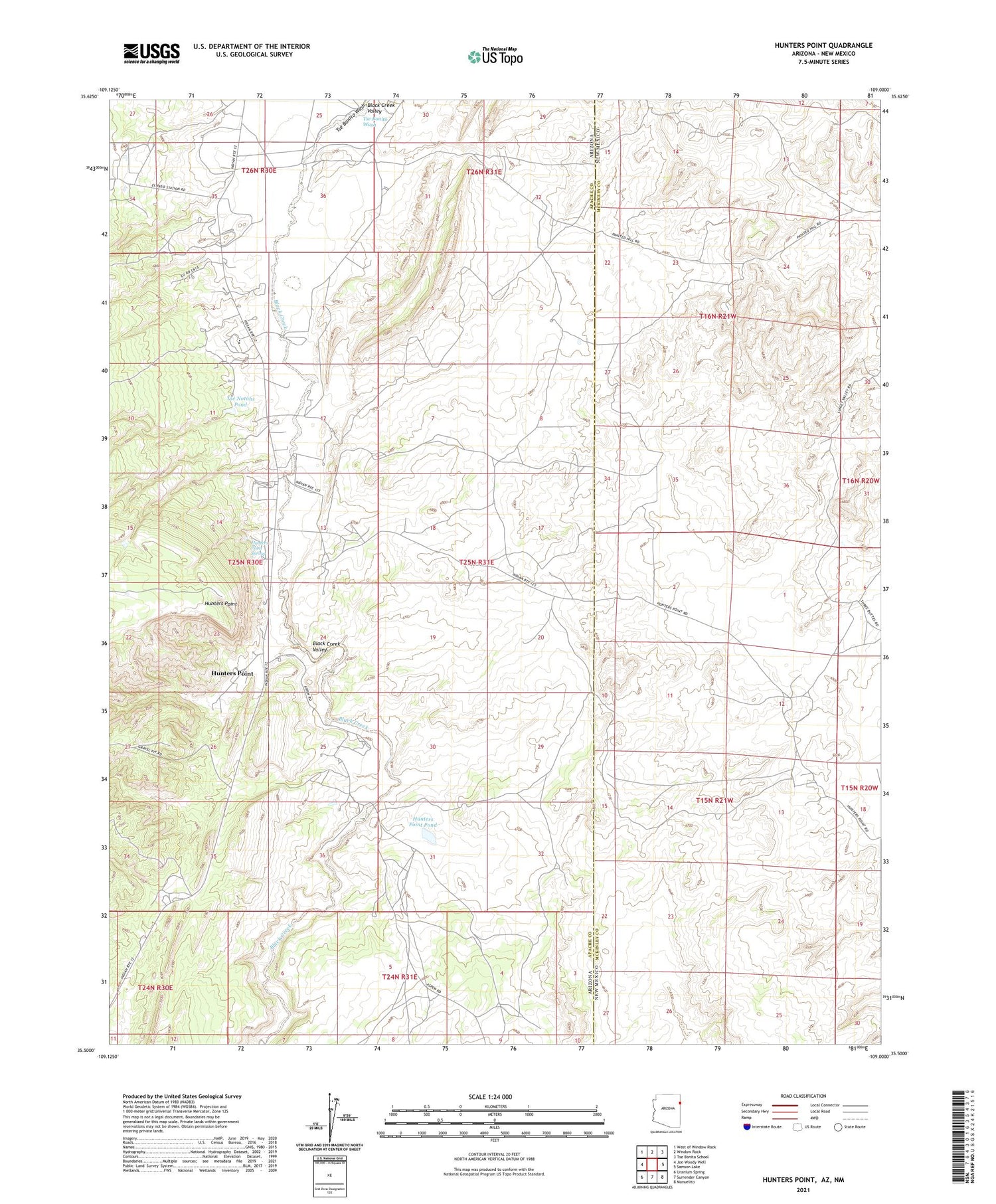 Hunters Point Arizona US Topo Map Image