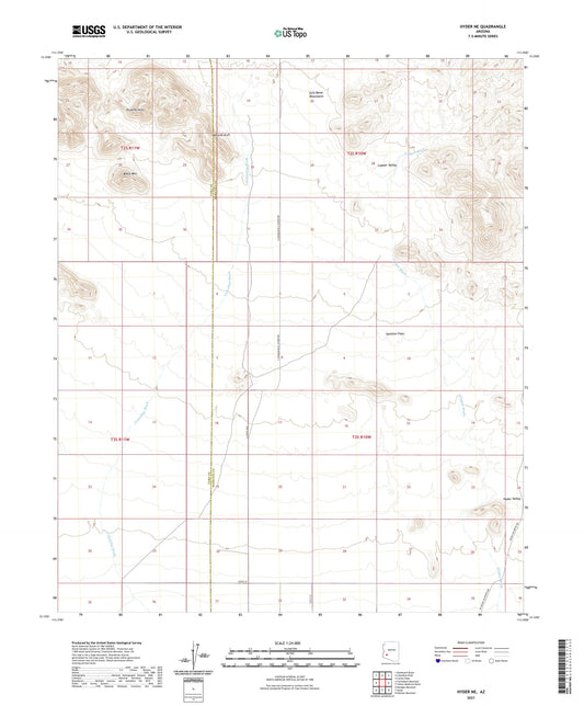 Hyder NE Arizona US Topo Map Image