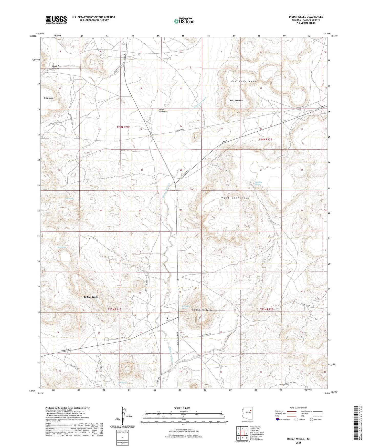 Indian Wells Arizona US Topo Map Image