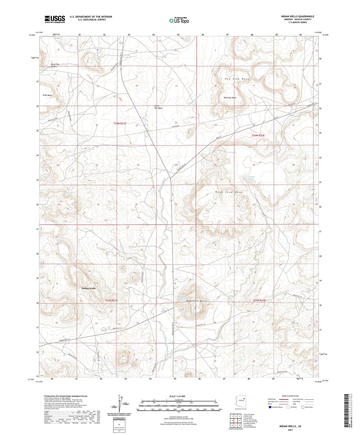 Indian Wells Arizona US Topo Map Image