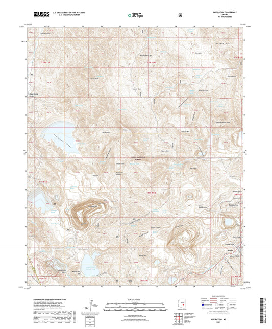 Inspiration Arizona US Topo Map Image