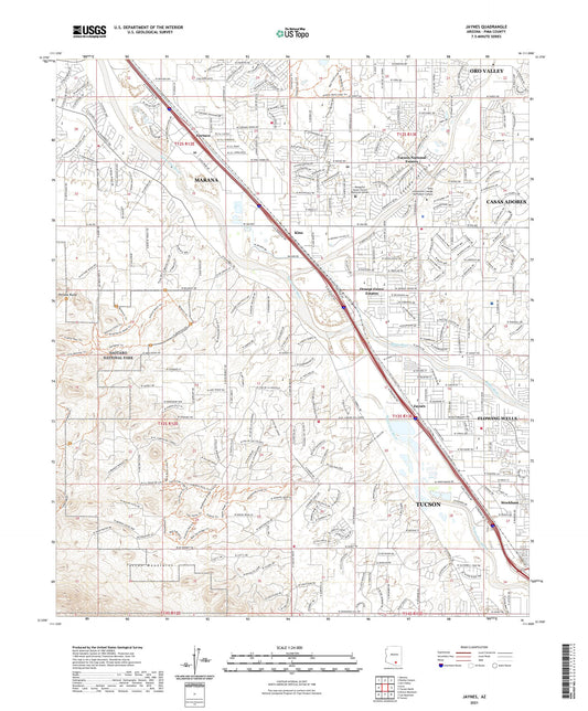 Jaynes Arizona US Topo Map Image