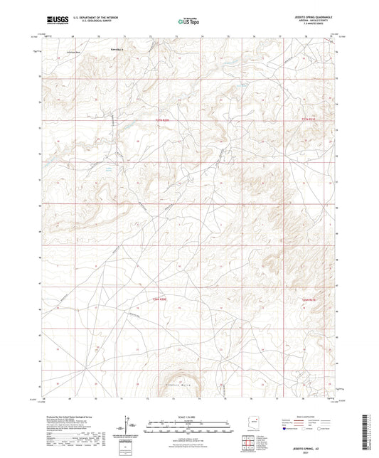 Jeddito Spring Arizona US Topo Map Image