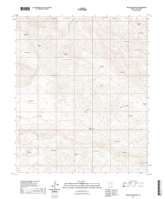 Jerusalem Mountain Arizona US Topo Map Image