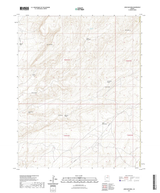 John Daw Mesa Arizona US Topo Map Image