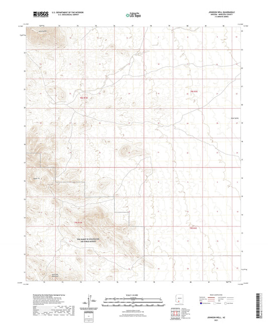 Johnson Well Arizona US Topo Map Image