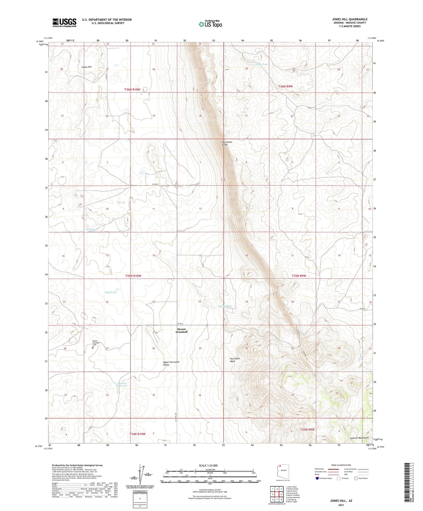Jones Hill Arizona US Topo Map Image