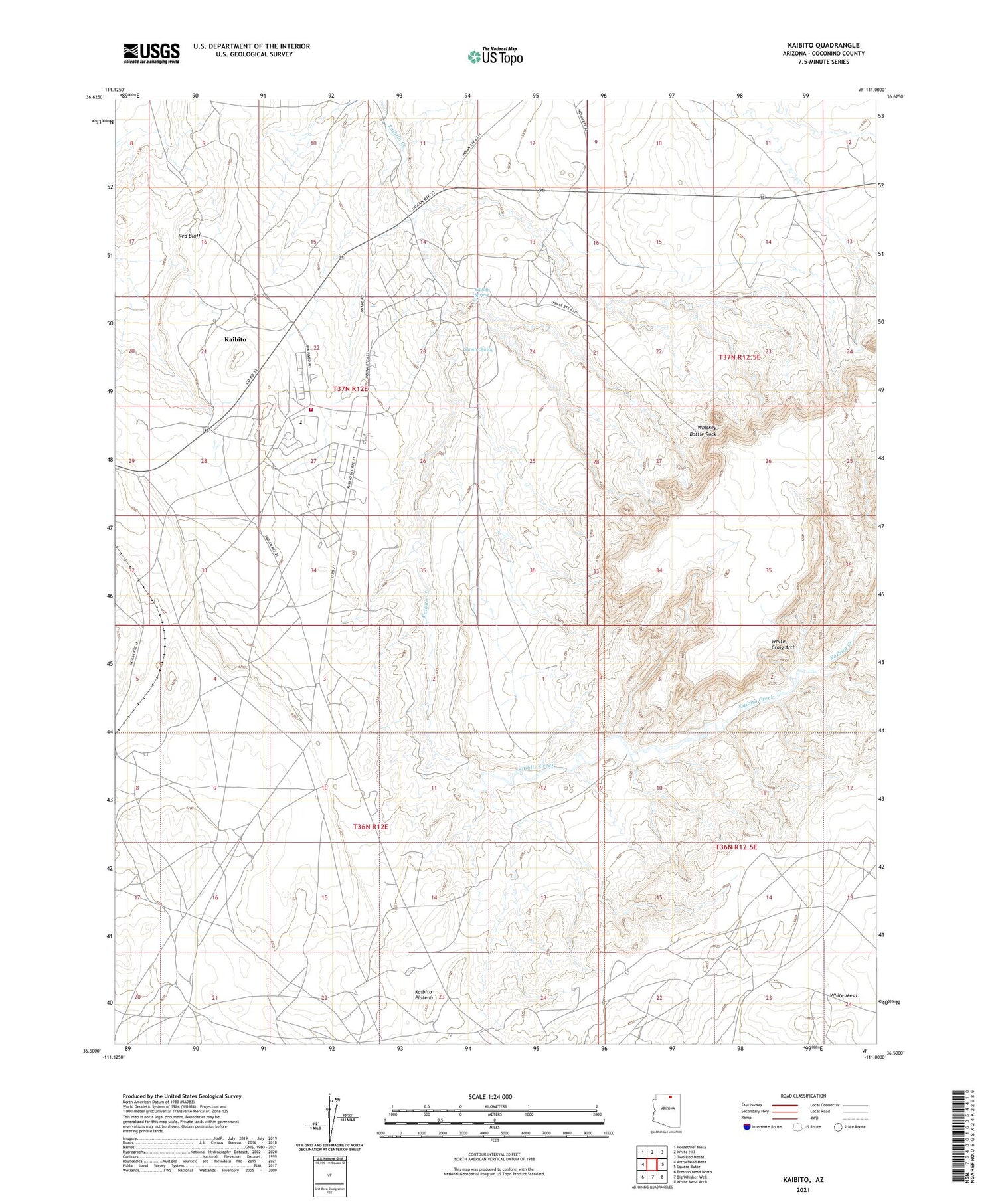Kaibito Arizona US Topo Map Image