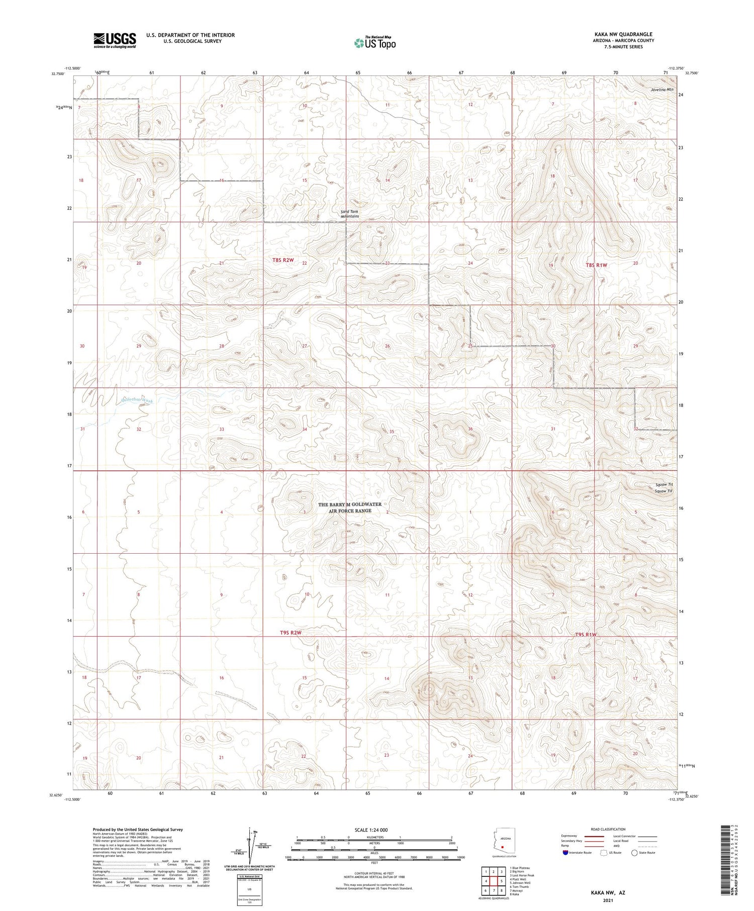 Kaka NW Arizona US Topo Map Image