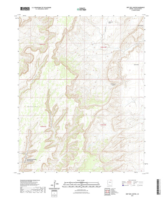 Keet Seel Canyon Arizona US Topo Map Image