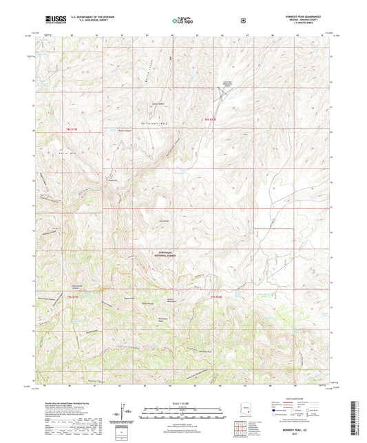 Kennedy Peak Arizona US Topo Map Image