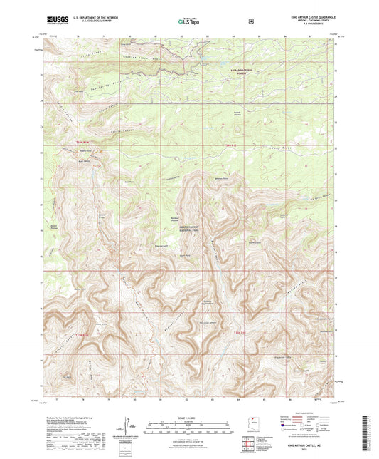King Arthur Castle Arizona US Topo Map Image