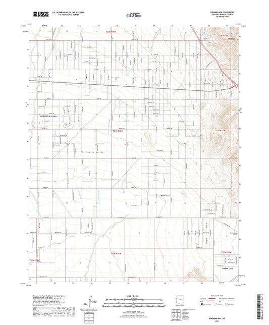 Kingman NW Arizona US Topo Map Image