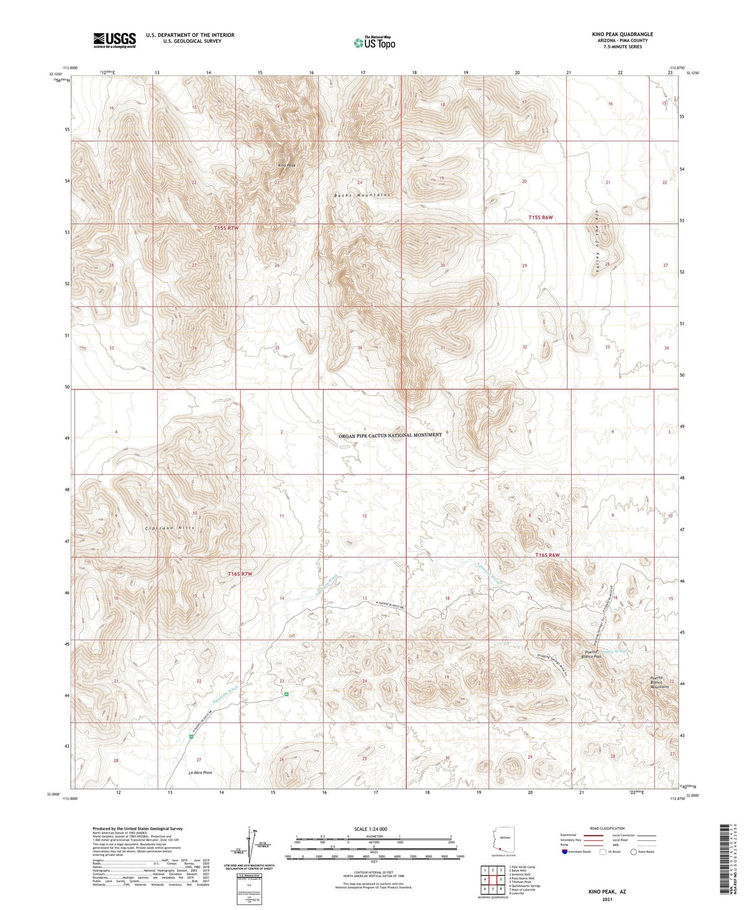 Kino Peak Arizona US Topo Map Image