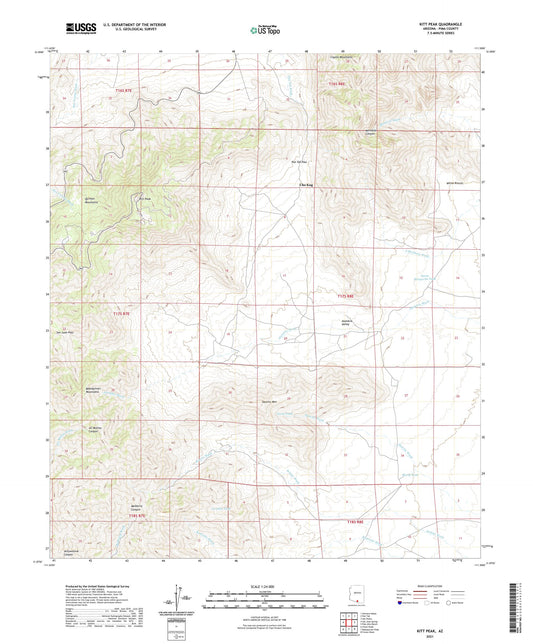 Kitt Peak Arizona US Topo Map Image