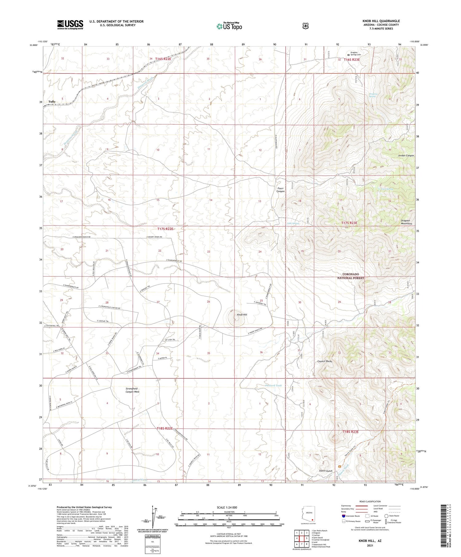 Knob Hill Arizona US Topo Map Image