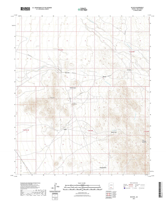 Ko Vaya Arizona US Topo Map Image
