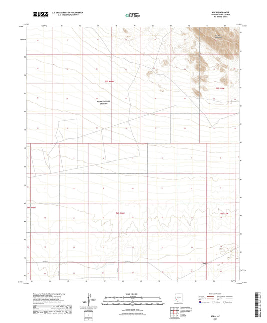 Kofa Arizona US Topo Map Image