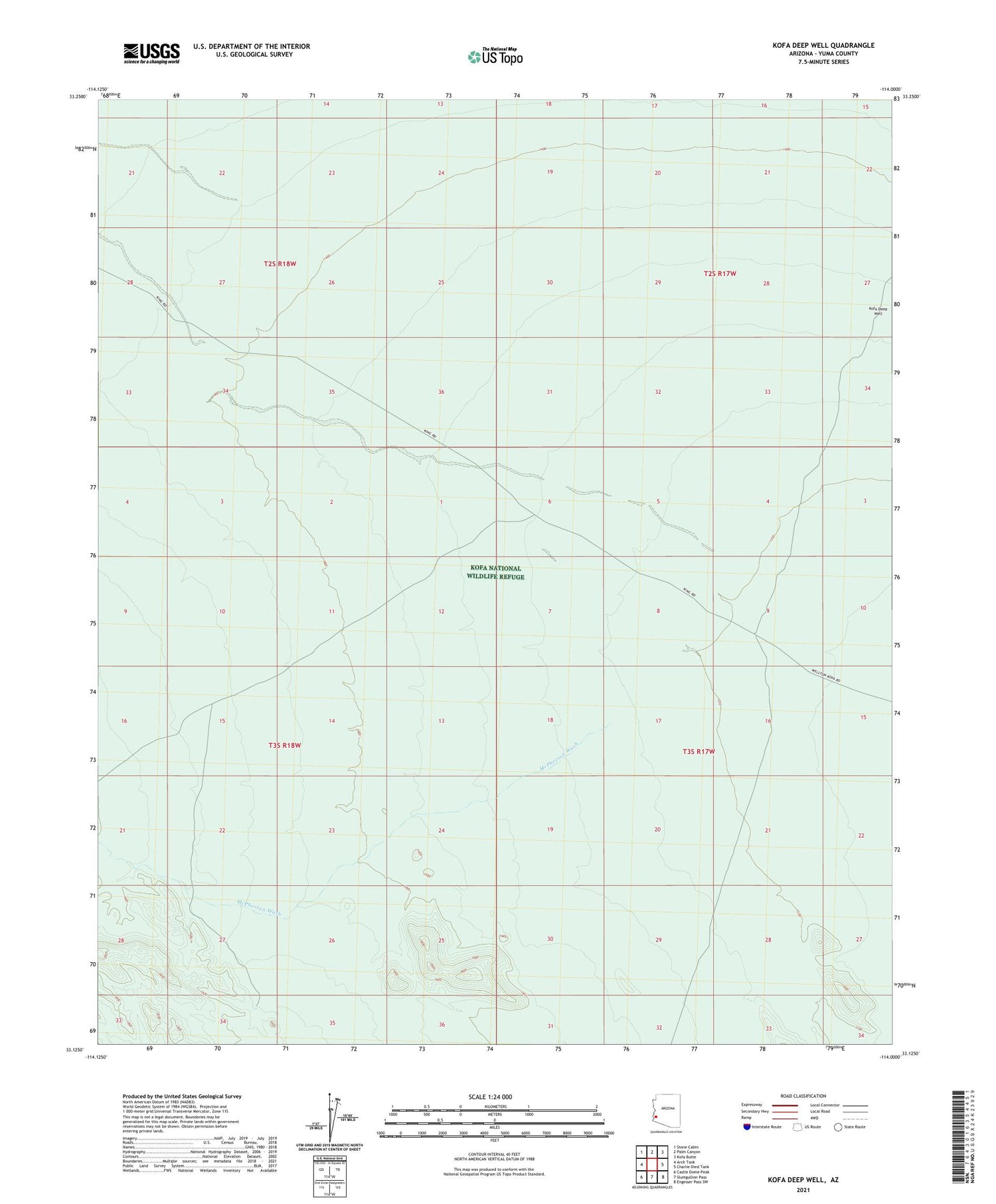 Kofa Deep Well Arizona US Topo Map Image