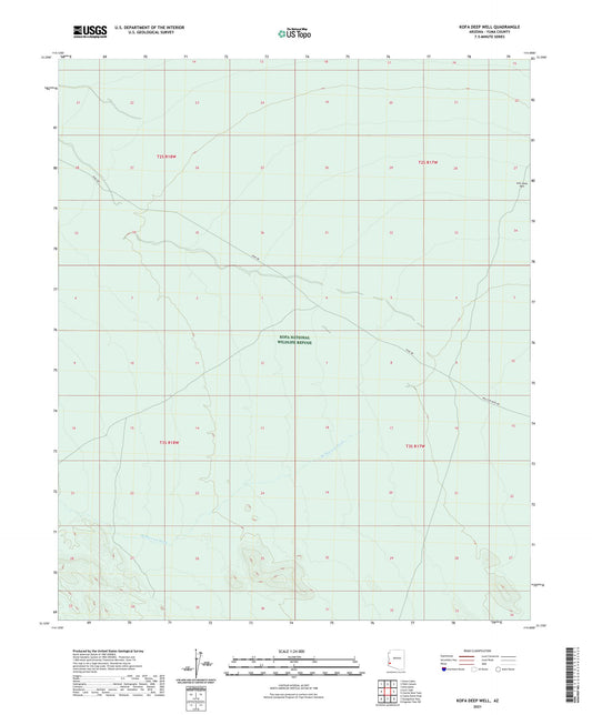 Kofa Deep Well Arizona US Topo Map Image
