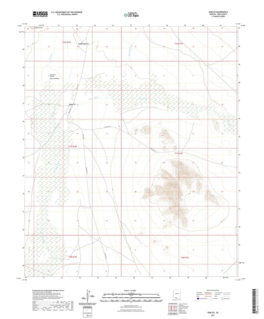 Kom Vo Arizona US Topo Map Image