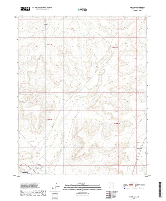 Kykotsmovi Arizona US Topo Map Image