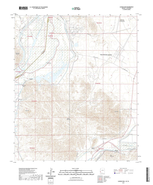 Laguna Dam Arizona US Topo Map Image