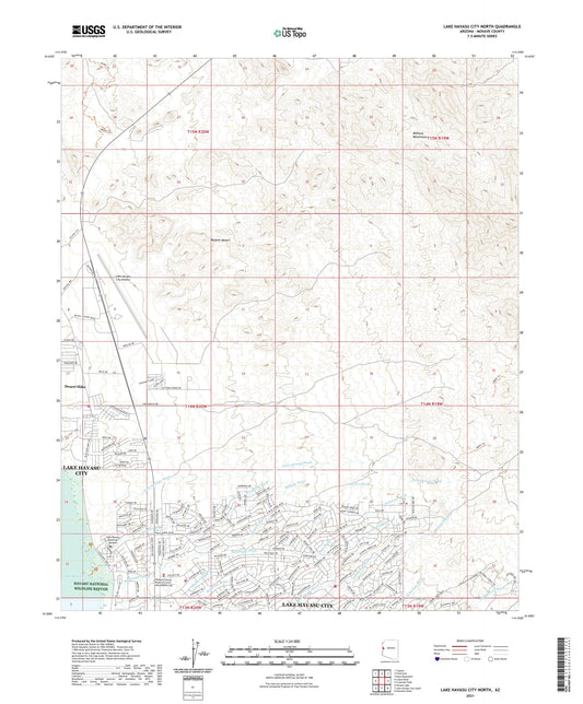 Lake Havasu City North Arizona US Topo Map Image