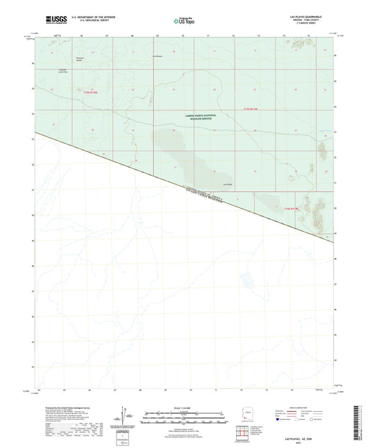 Las Playas Arizona US Topo Map Image