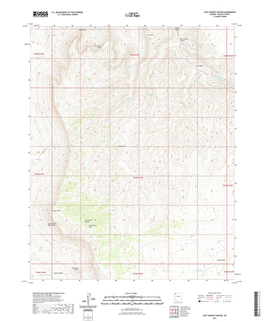 Last Chance Canyon Arizona US Topo Map Image