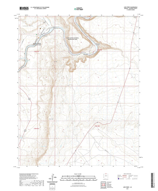 Lees Ferry Arizona US Topo Map Image