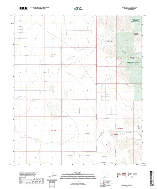 Leslie Canyon Arizona US Topo Map Image