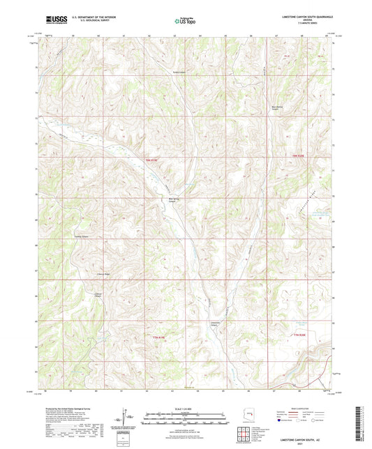 Limestone Canyon South Arizona US Topo Map Image