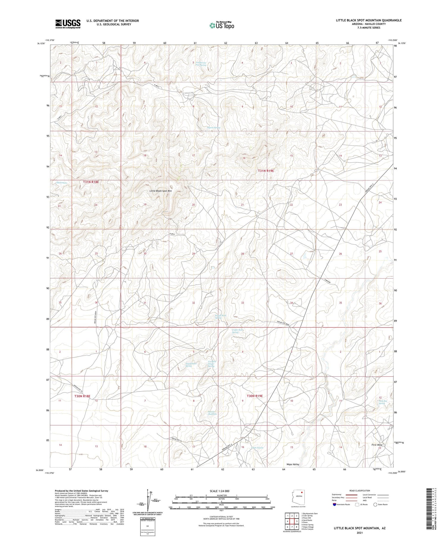 Little Black Spot Mountain Arizona US Topo Map Image
