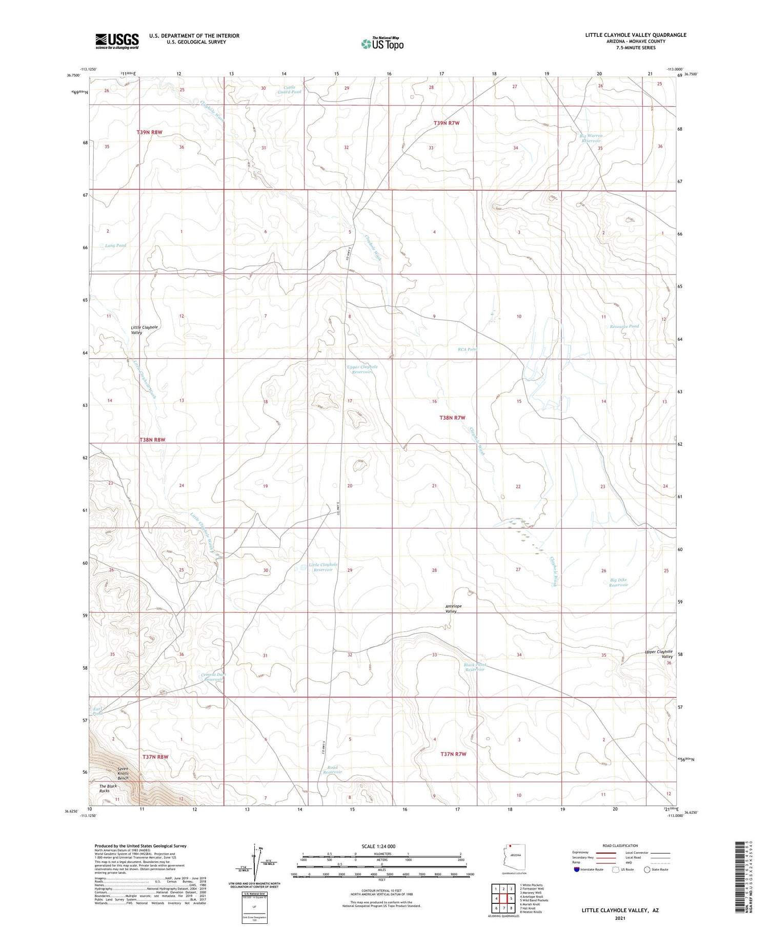 Little Clayhole Valley Arizona US Topo Map Image