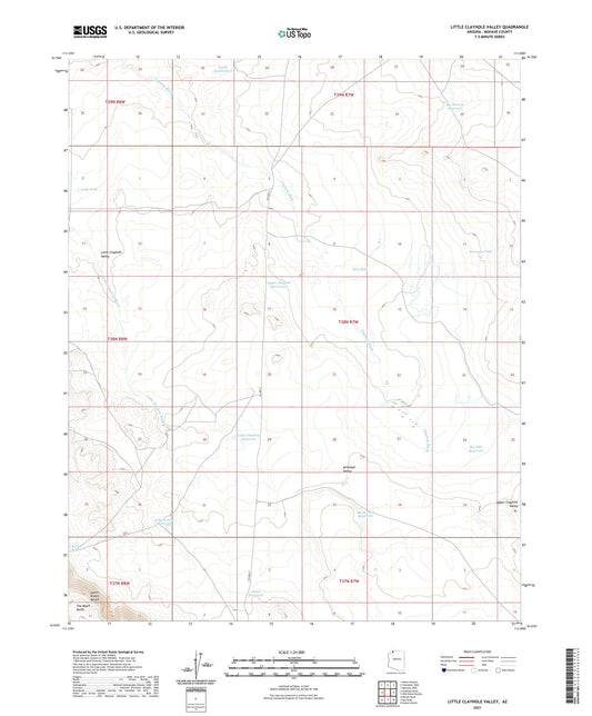 Little Clayhole Valley Arizona US Topo Map Image