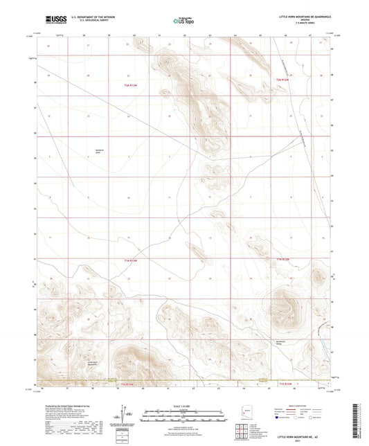 Little Horn Mountains NE Arizona US Topo Map Image