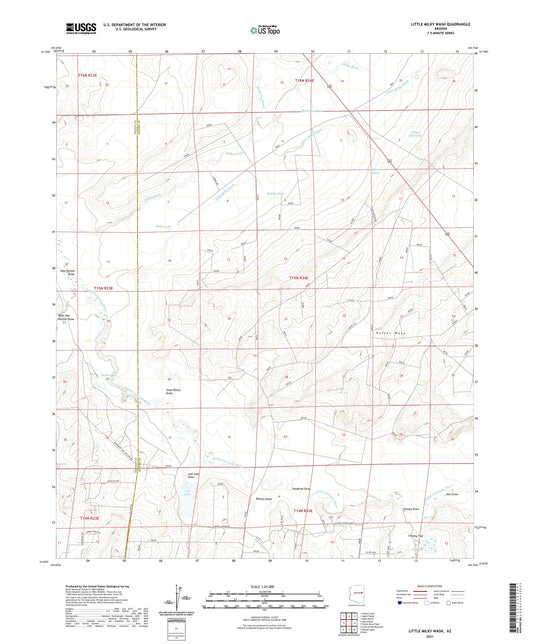 Little Milky Wash Arizona US Topo Map Image