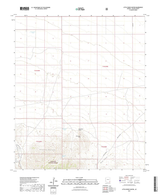 Little Wood Canyon Arizona US Topo Map Image