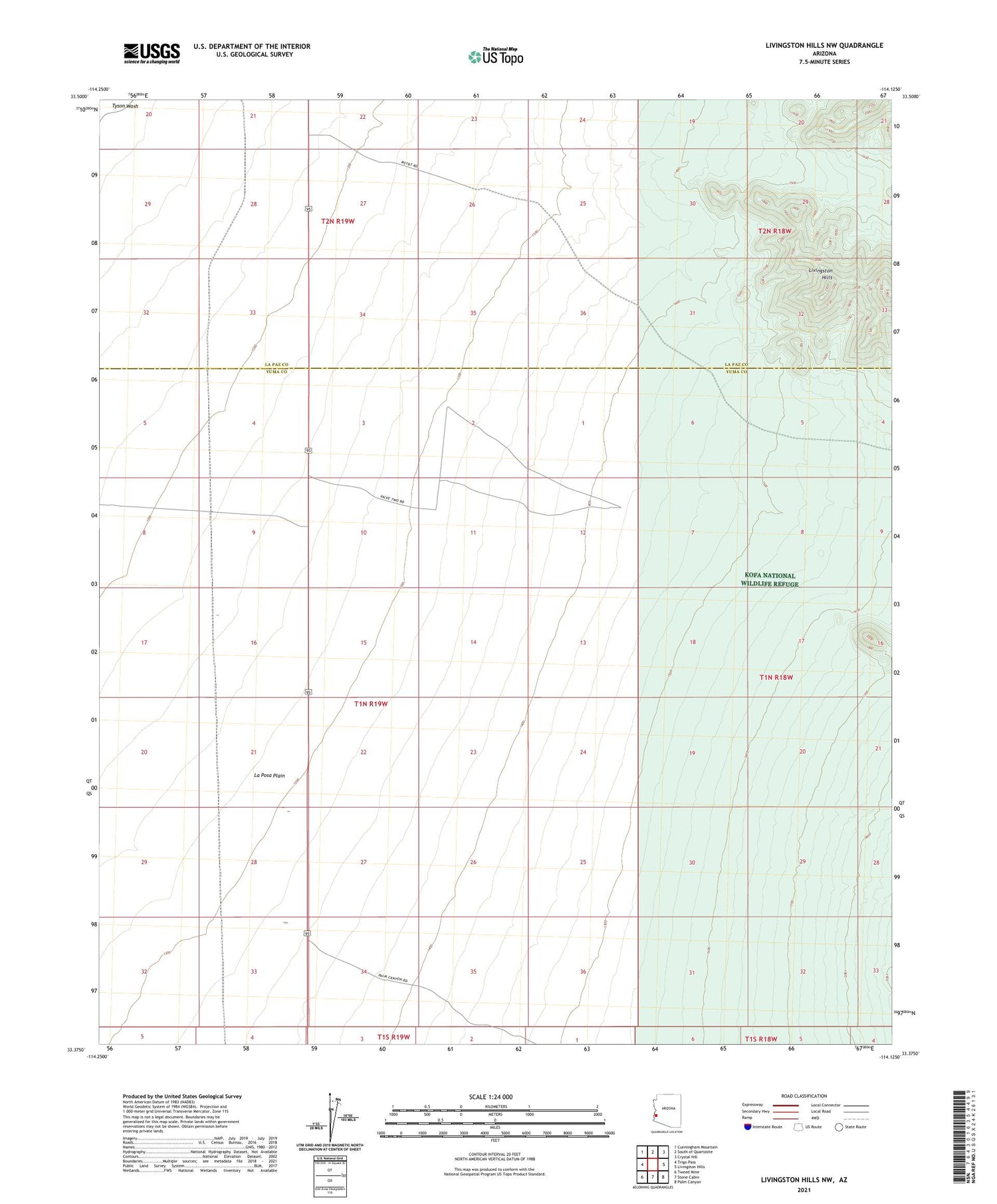 Livingston Hills NW Arizona US Topo Map Image