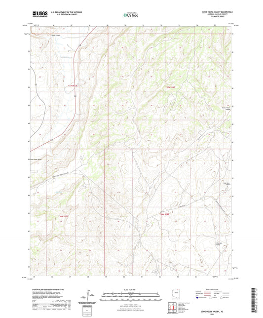 Long House Valley Arizona US Topo Map Image