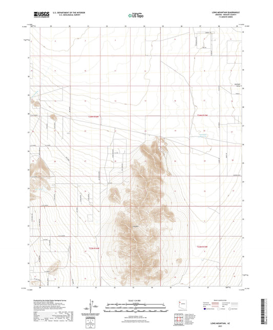 Long Mountain Arizona US Topo Map Image