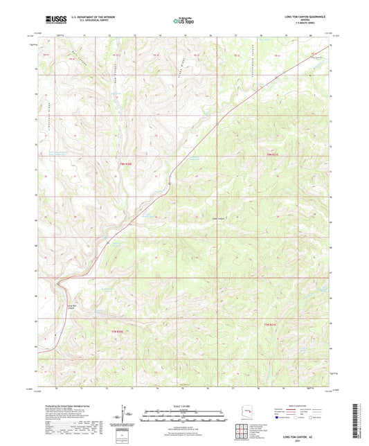 Long Tom Canyon Arizona US Topo Map Image